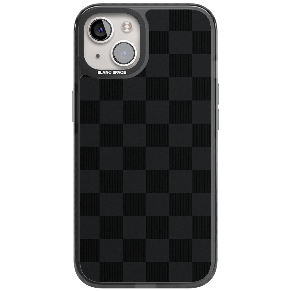 Black Checkered iPhone 12 / 12 Pro / iPhone 13 / iPhone 14 / iPhone 14 Plus / iPhone 15 / iPhone 15 Plus Impact Black Phone Case front