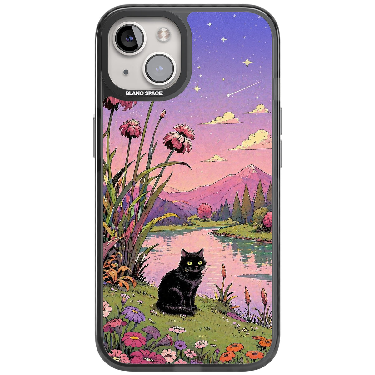 Mystic Whiskers iPhone 12 / 12 Pro / iPhone 13 / iPhone 14 / iPhone 14 Plus / iPhone 15 / iPhone 15 Plus Impact Black Phone Case front