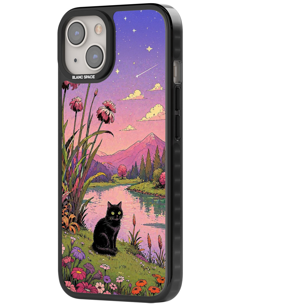 Mystic Whiskers iPhone 12 / 12 Pro / iPhone 13 / iPhone 14 / iPhone 14 Plus / iPhone 15 / iPhone 15 Plus Impact Black Phone Case side