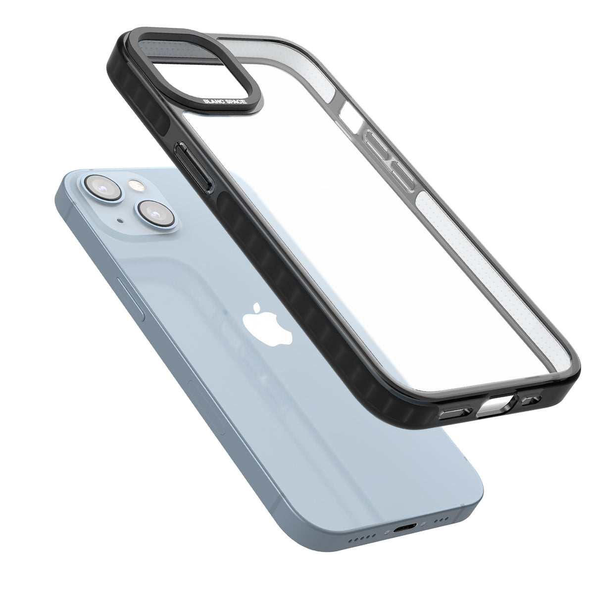 Clear Black Impact iPhone 12 / 12 Pro / iPhone 13 / iPhone 14 / iPhone 14 Plus / iPhone 15 / iPhone 15 Plus Impact Black Phone Case angled