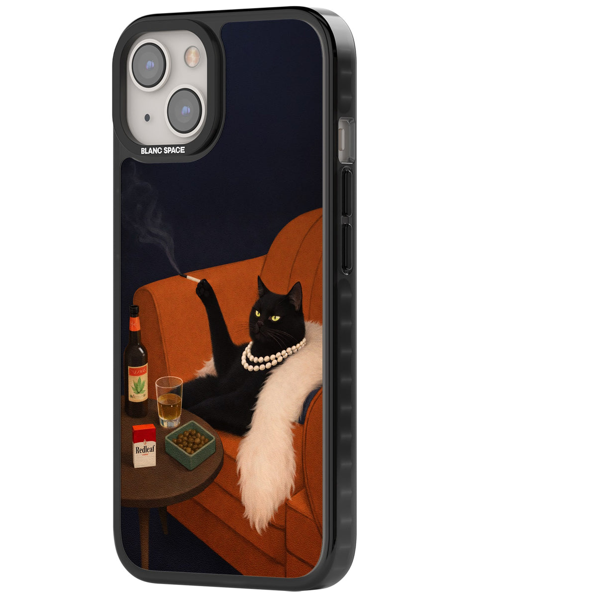 Spoiled Rotten Cat iPhone 12 / 12 Pro / iPhone 13 / iPhone 14 / iPhone 14 Plus / iPhone 15 / iPhone 15 Plus Impact Black Phone Case side