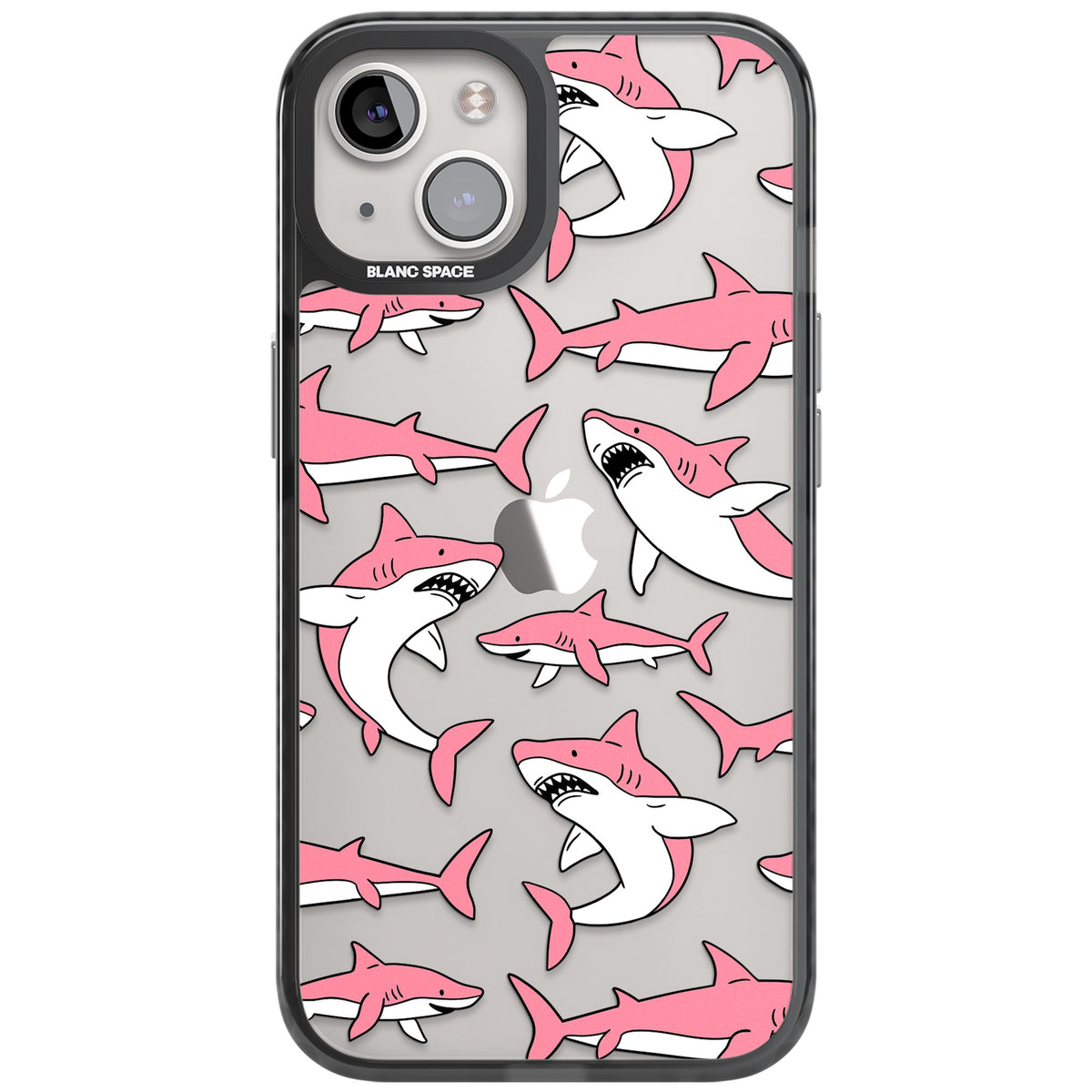 Bubblegum Sharks iPhone 12 / 12 Pro / iPhone 13 / iPhone 14 / iPhone 14 Plus / iPhone 15 / iPhone 15 Plus Impact Black Phone Case front
