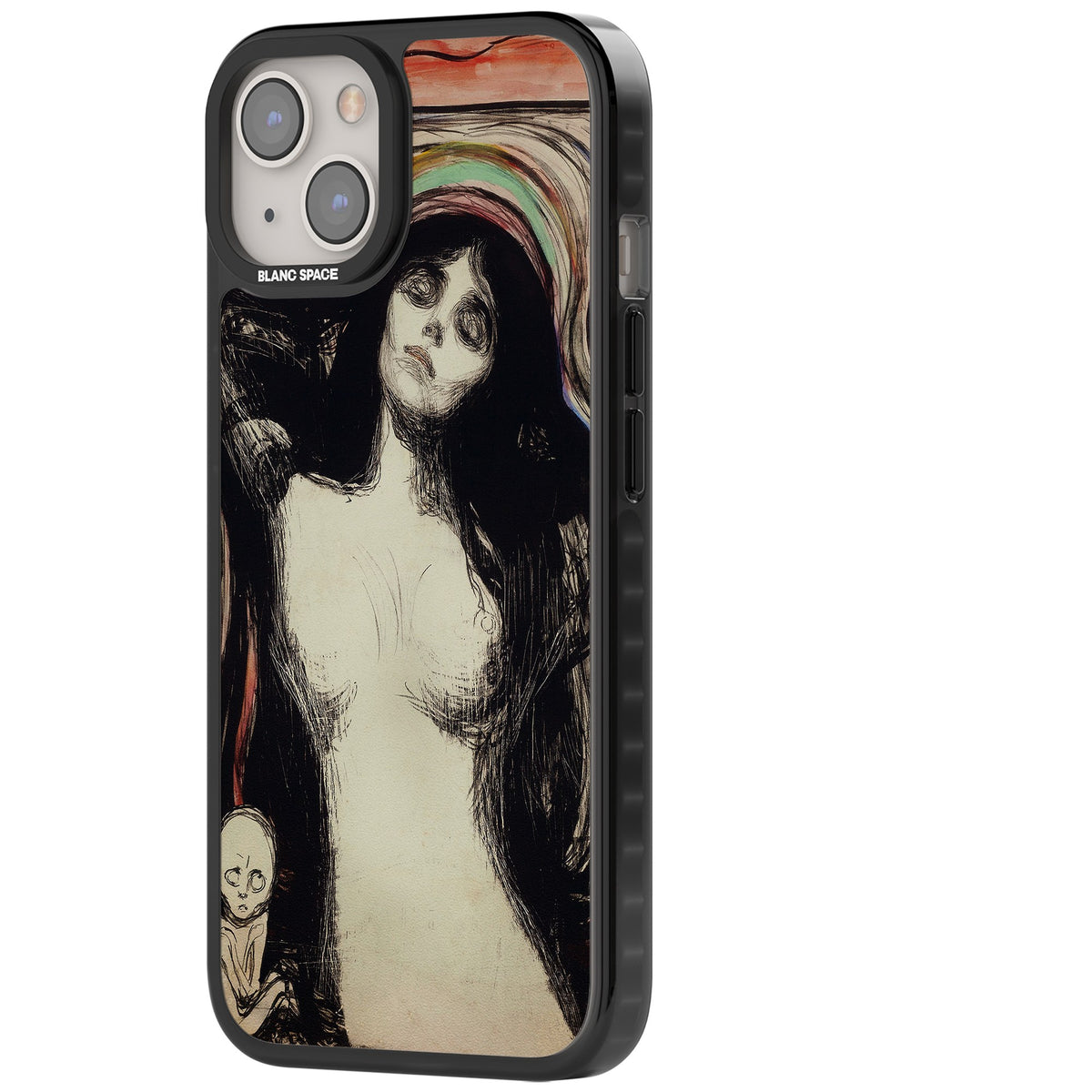 Madonna iPhone 12 / 12 Pro / iPhone 13 / iPhone 14 / iPhone 14 Plus / iPhone 15 / iPhone 15 Plus Impact Black Phone Case side