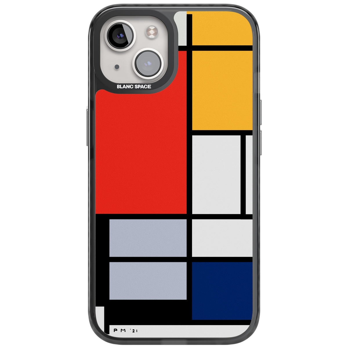 Piet Mondrian's Composition iPhone 12 / 12 Pro / iPhone 13 / iPhone 14 / iPhone 14 Plus / iPhone 15 / iPhone 15 Plus Impact Black Phone Case front