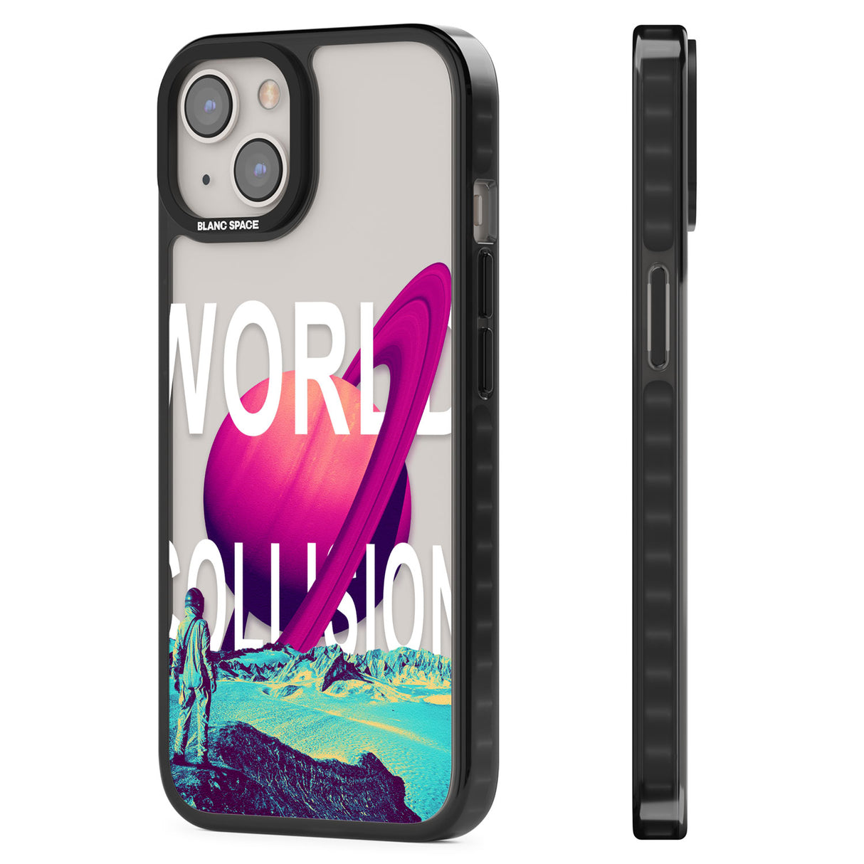 World Collision Black Impact Phone Case for iPhone 13, iPhone 14, iPhone 15