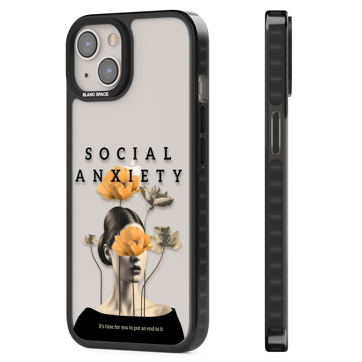 Social Anxiety Black Impact Phone Case for iPhone 13, iPhone 14, iPhone 15