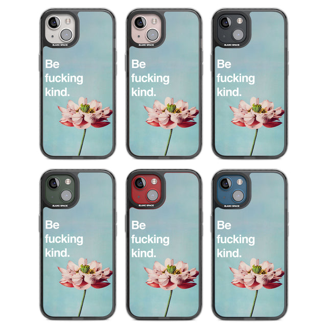 Be fucking kind Black Impact Phone Case for iPhone 13, iPhone 14, iPhone 15