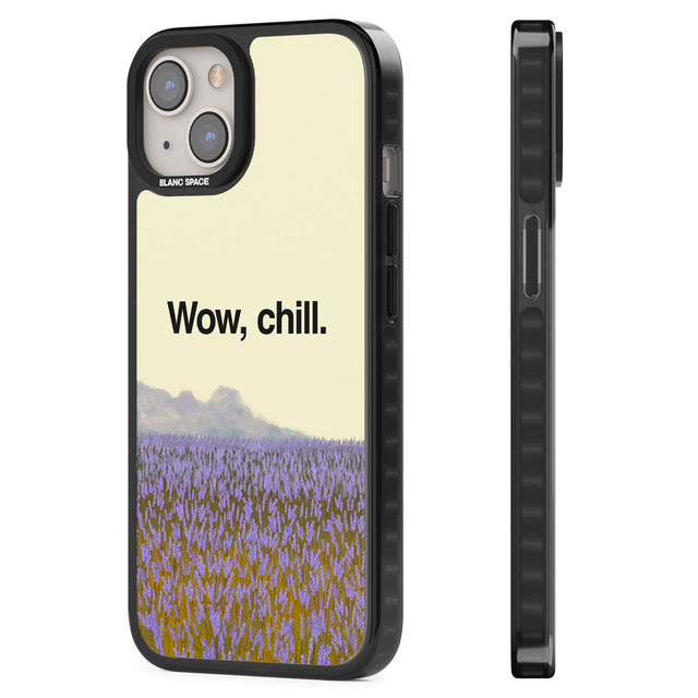 Wow, chill Black Impact Phone Case for iPhone 13, iPhone 14, iPhone 15
