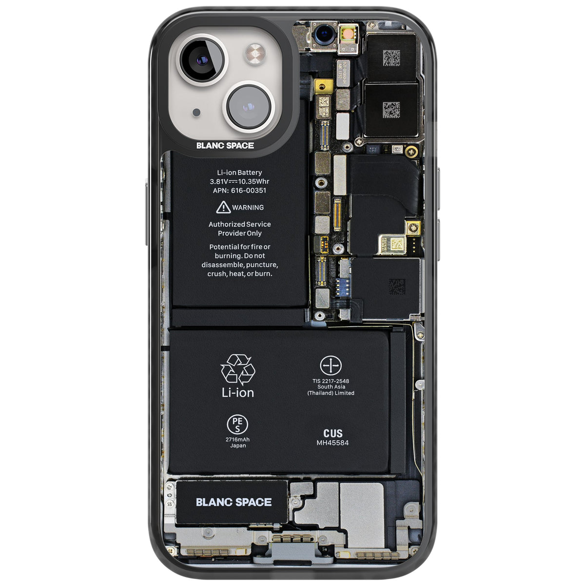 Circuit Board iPhone 12 / 12 Pro / iPhone 13 / iPhone 14 / iPhone 14 Plus / iPhone 15 / iPhone 15 Plus Impact Black Phone Case front