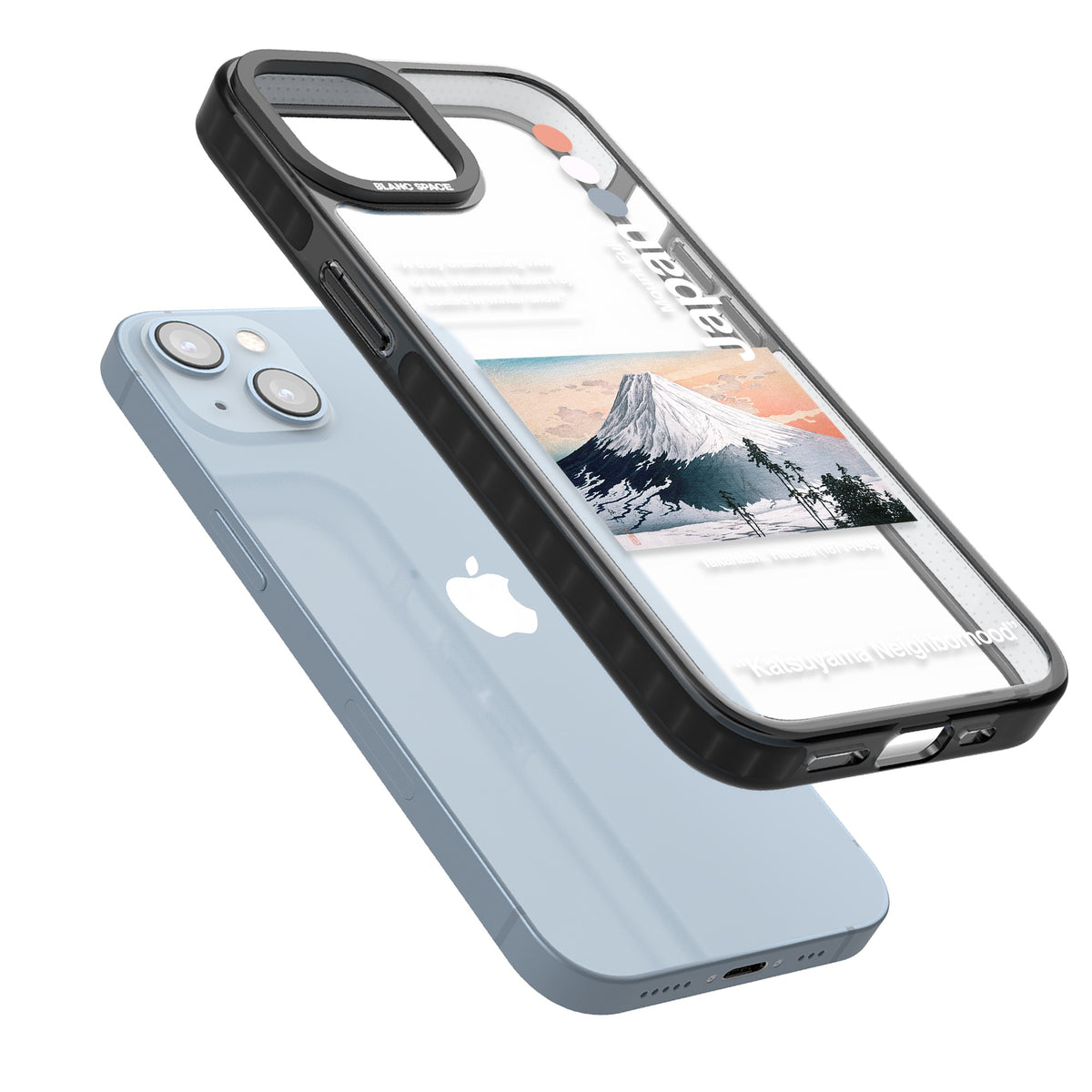 Katsuyama Neighborhood iPhone 12 / 12 Pro / iPhone 13 / iPhone 14 / iPhone 14 Plus / iPhone 15 / iPhone 15 Plus Impact Black Phone Case angled