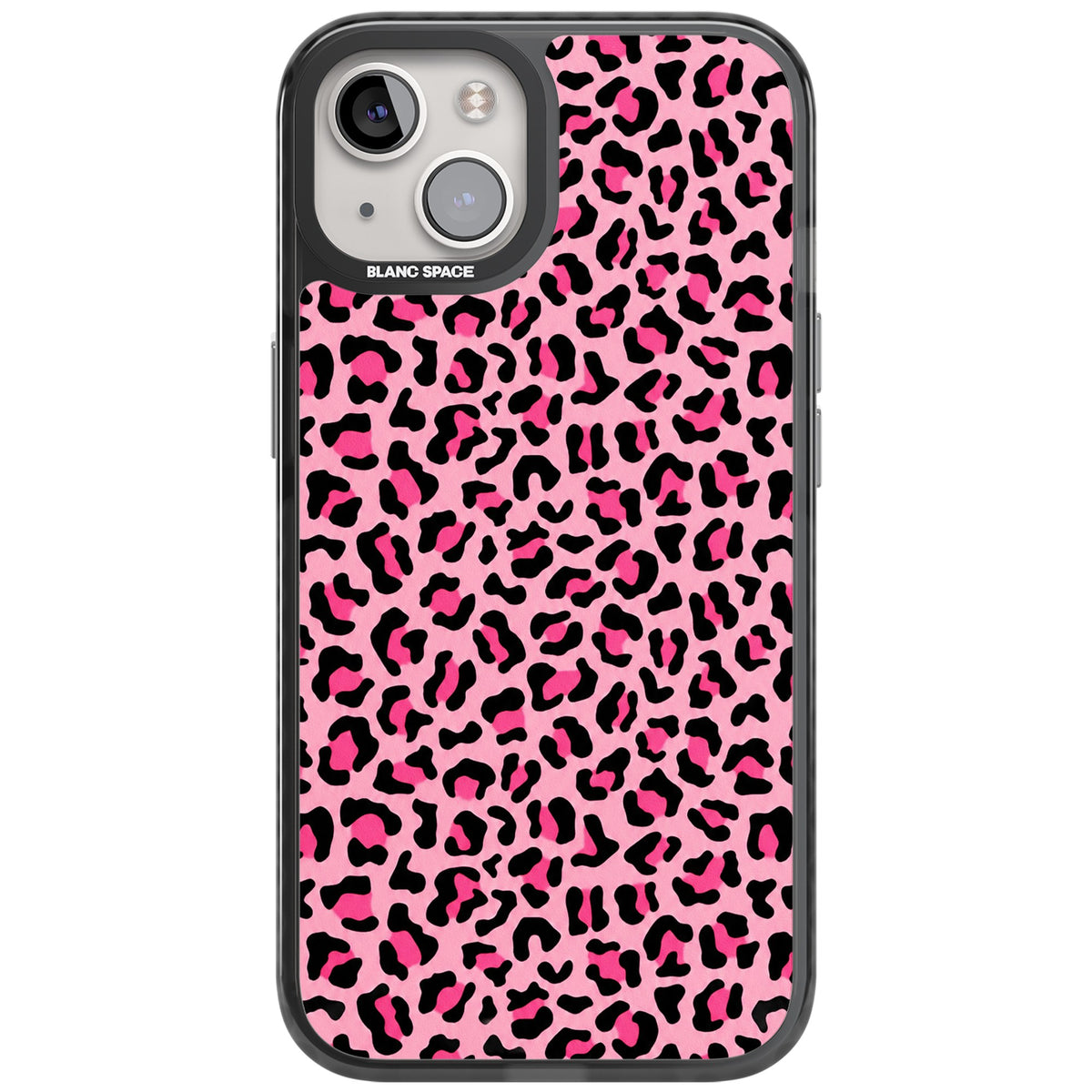 Pink Leopard iPhone 12 / 12 Pro / iPhone 13 / iPhone 14 / iPhone 14 Plus / iPhone 15 / iPhone 15 Plus Impact Black Phone Case front
