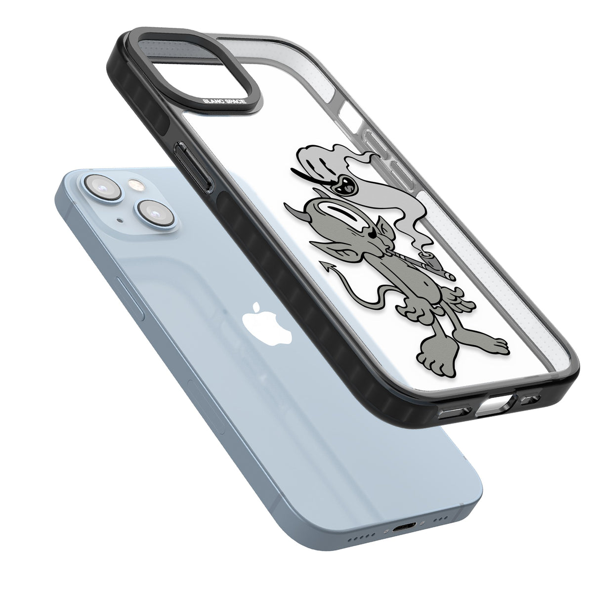 Pipe Goblin iPhone 12 / 12 Pro / iPhone 13 / iPhone 14 / iPhone 14 Plus / iPhone 15 / iPhone 15 Plus Impact Black Phone Case angled
