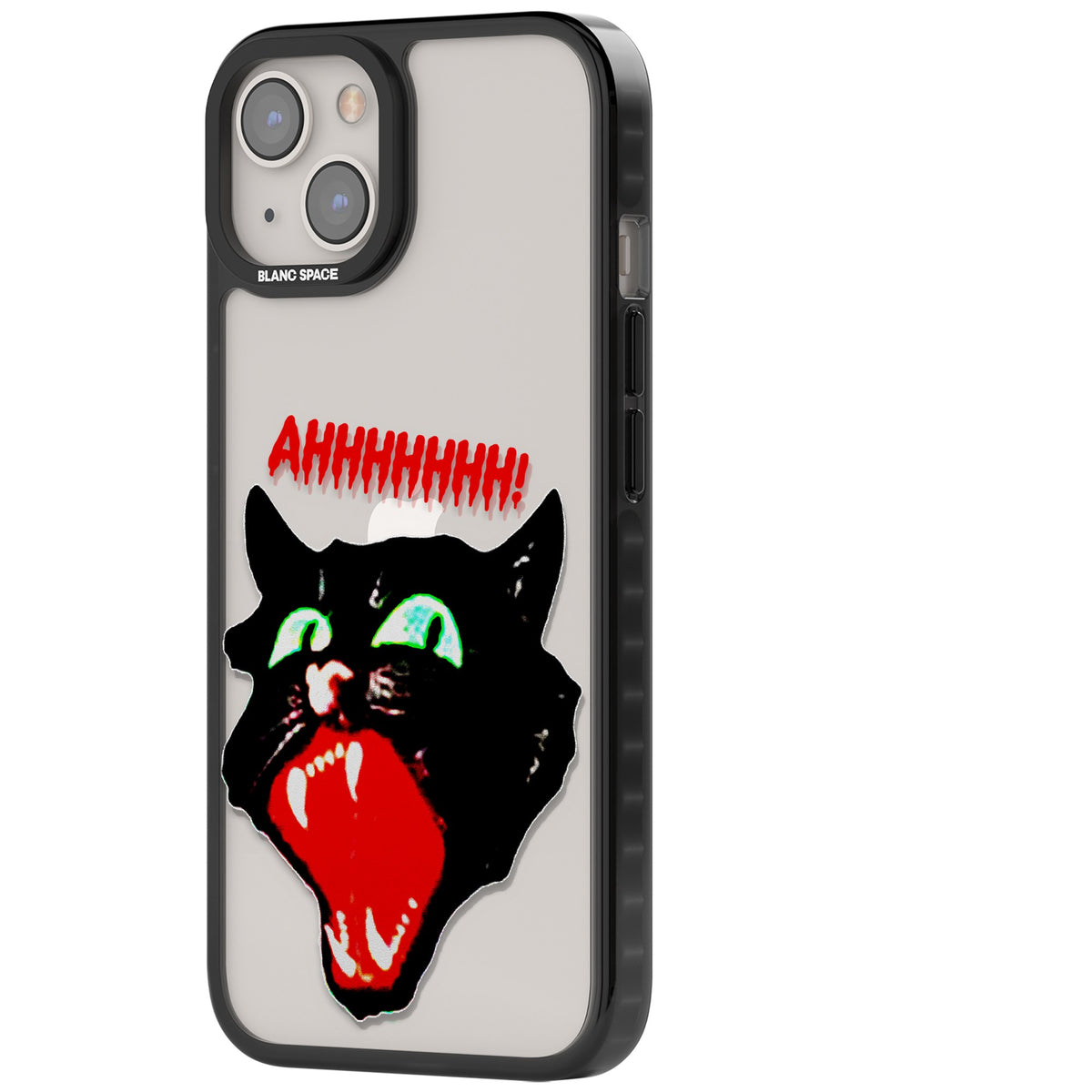 AHH! Cat iPhone 12 / 12 Pro / iPhone 13 / iPhone 14 / iPhone 14 Plus / iPhone 15 / iPhone 15 Plus Impact Black Phone Case side