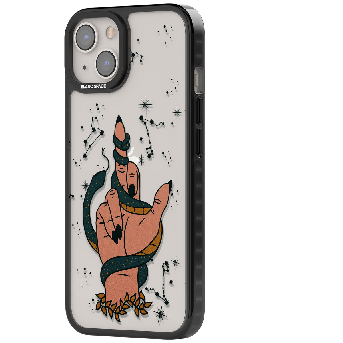 Snakes, Stars And Cynicism iPhone 12 / 12 Pro / iPhone 13 / iPhone 14 / iPhone 14 Plus / iPhone 15 / iPhone 15 Plus Impact Black Phone Case side