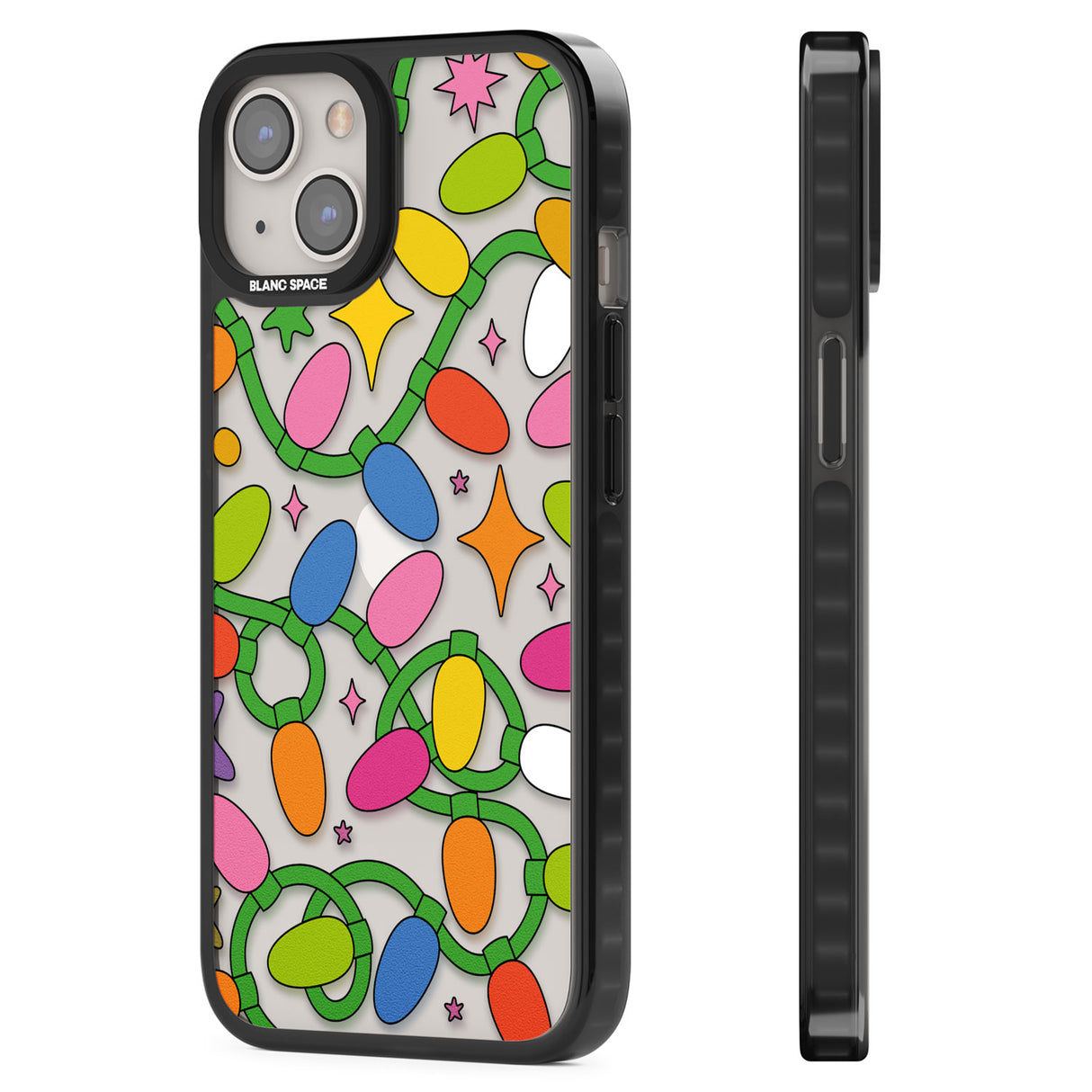 Festive Lights Pattern Black Impact Phone Case for iPhone 13, iPhone 14, iPhone 15