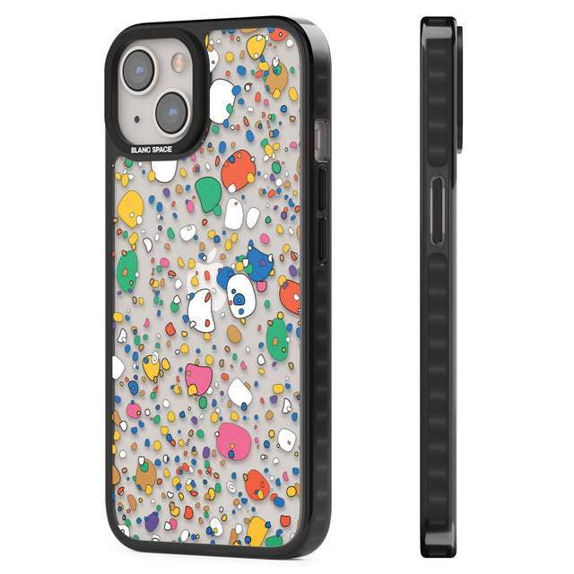 Colourful Confetti Pebbles Black Impact Phone Case for iPhone 13, iPhone 14, iPhone 15