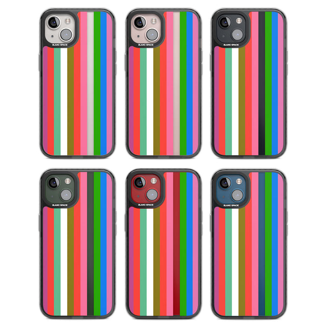 Vibrant Stripes Black Impact Phone Case for iPhone 13, iPhone 14, iPhone 15