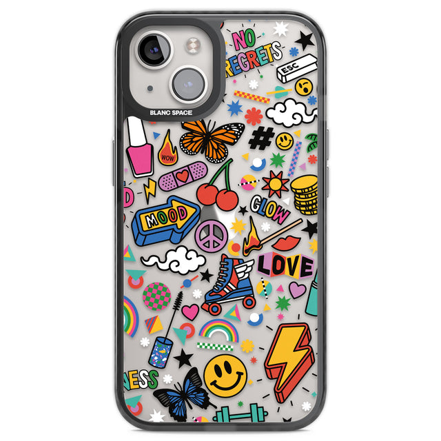 Electric Love Black Impact Phone Case for iPhone 13, iPhone 14, iPhone 15