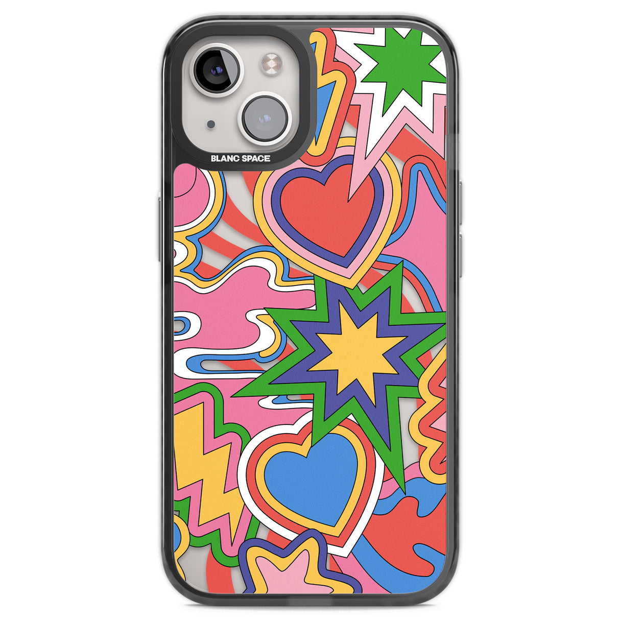 Psychedelic Pop Art Explosion Black Impact Phone Case for iPhone 13, iPhone 14, iPhone 15