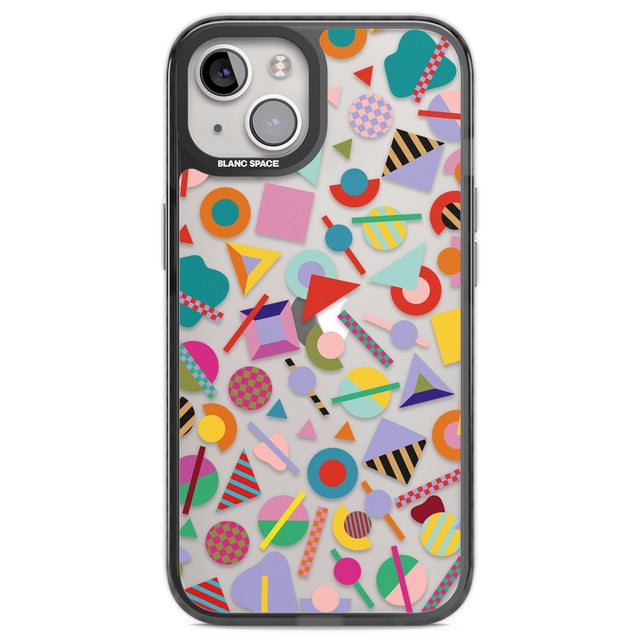 Retro Carnival Shapes Black Impact Phone Case for iPhone 13, iPhone 14, iPhone 15