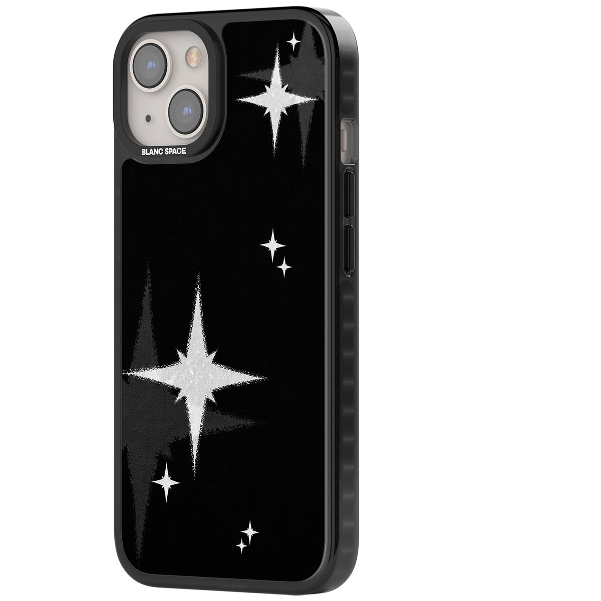 Black Sparkle iPhone 12 / 12 Pro / iPhone 13 / iPhone 14 / iPhone 14 Plus / iPhone 15 / iPhone 15 Plus Impact Black Phone Case side