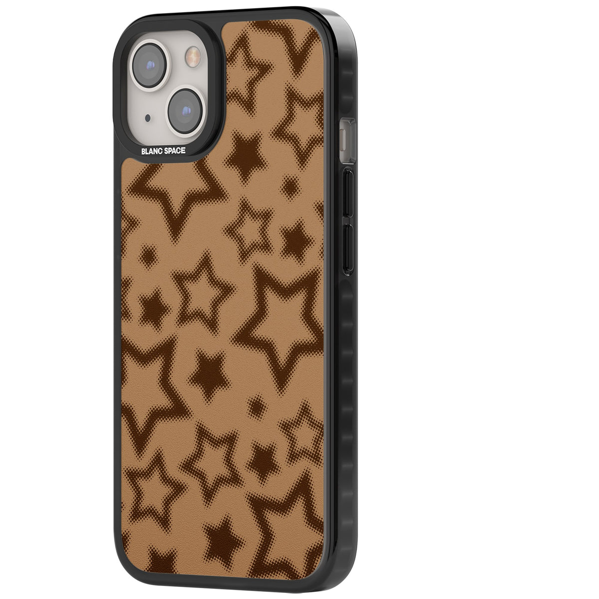 Latte Halftone Stars iPhone 12 / 12 Pro / iPhone 13 / iPhone 14 / iPhone 14 Plus / iPhone 15 / iPhone 15 Plus Impact Black Phone Case side