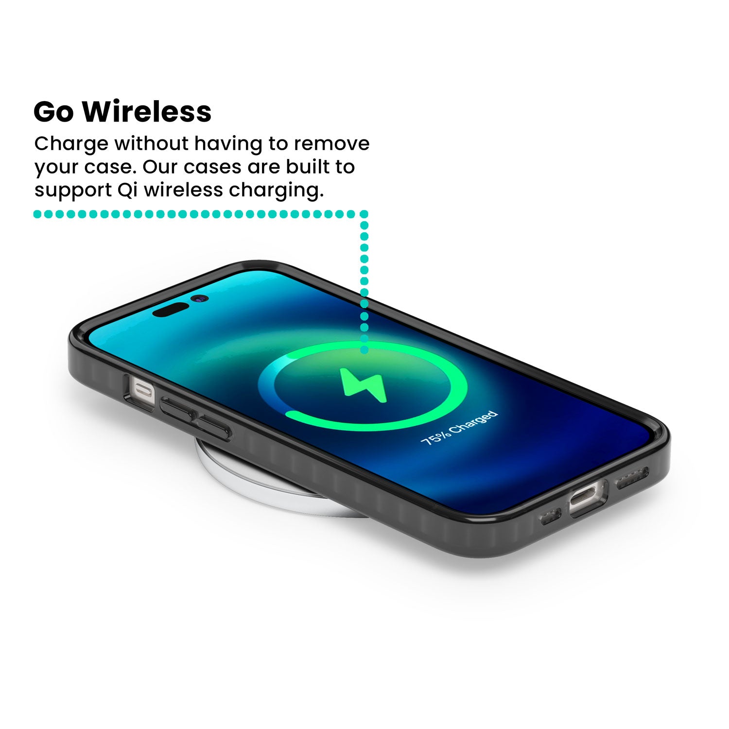 Willow By The Pink Tulips floral iPhone case | Black Impact case for iPhone 13, iPhone 14, iPhone 15