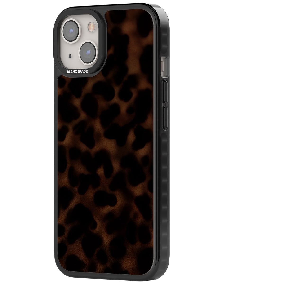 Dark Tortoise Shell old money iPhone case featuring a dark tortoiseshell pattern with amber and black animal print tones iPhone 12 / 12 Pro / iPhone 12 / iPhone 12 Pro / iPhone 13 / iPhone 14 / iPhone 14 Plus / iPhone 15 / iPhone 15 Plus Impact Black Phone Case side