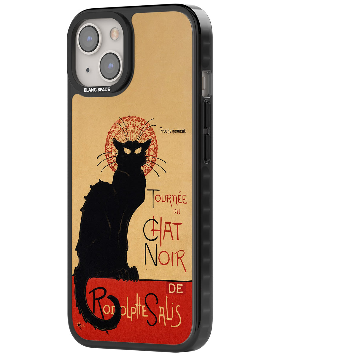 Tournee Du Chat Noir Poster iPhone 12 / 12 Pro / iPhone 13 / iPhone 14 / iPhone 14 Plus / iPhone 15 / iPhone 15 Plus Impact Black Phone Case side