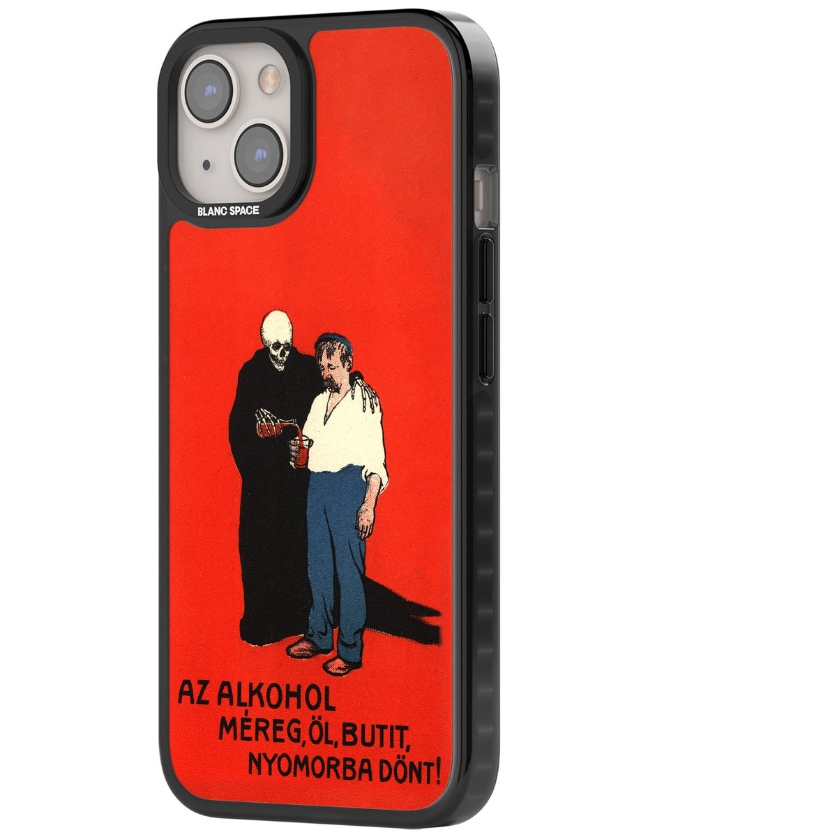 Az Alkohol Poster iPhone 12 / 12 Pro / iPhone 13 / iPhone 14 / iPhone 14 Plus / iPhone 15 / iPhone 15 Plus Impact Black Phone Case side