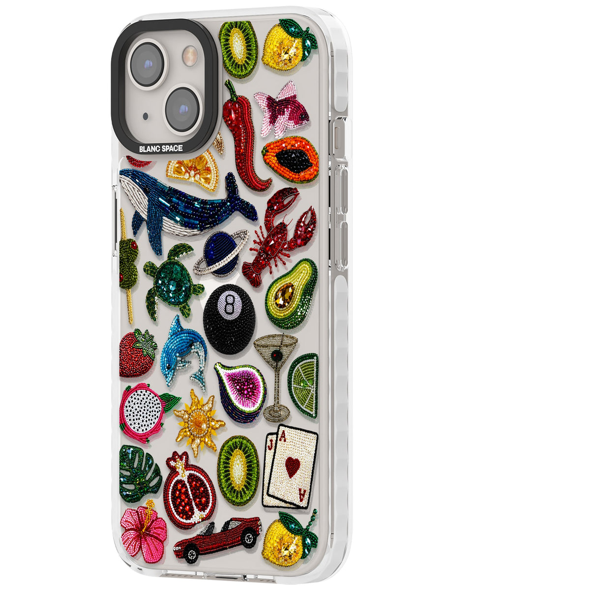 Beaded Mix iPhone 12 / 12 Pro / iPhone 13 / iPhone 14 / iPhone 14 Plus / iPhone 15 / iPhone 15 Plus Impact Clear Phone Case side
