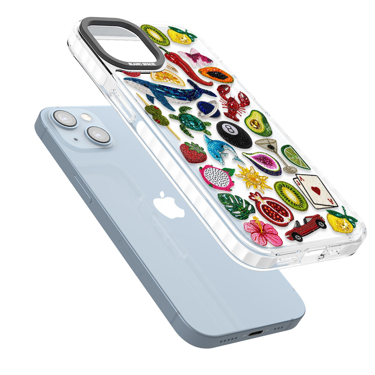 Beaded Mix iPhone 12 / 12 Pro / iPhone 13 / iPhone 14 / iPhone 14 Plus / iPhone 15 / iPhone 15 Plus Impact Clear Phone Case angled