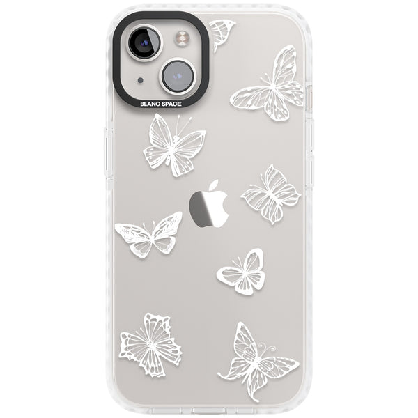 White Butterfly Line Pattern