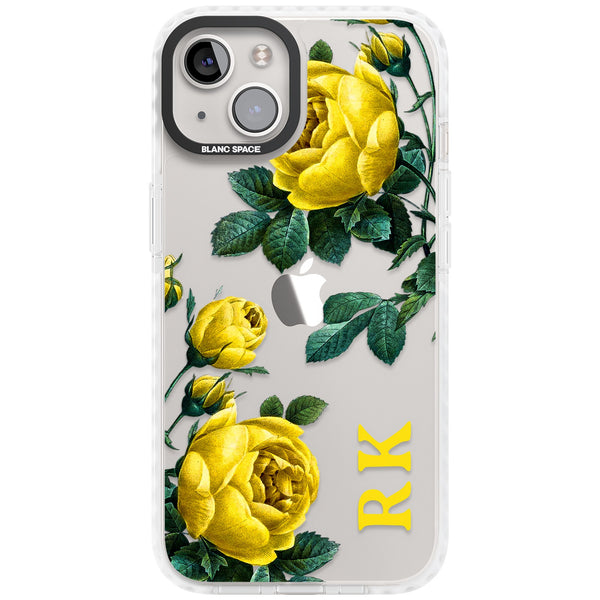 Personalised Vintage Floral Yellow Roses