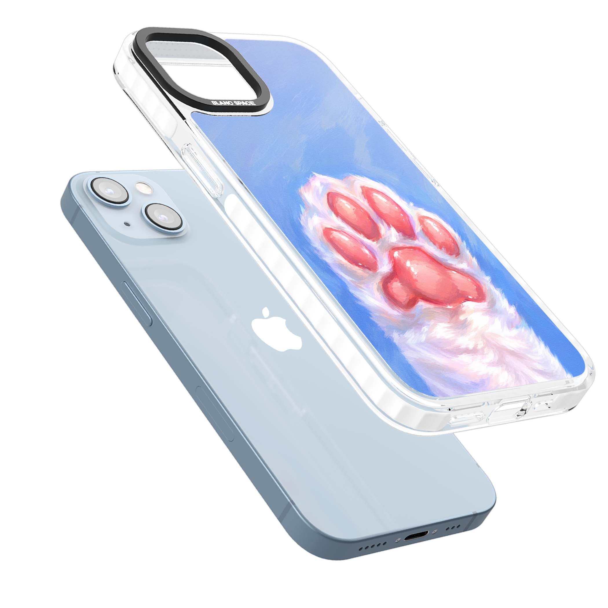 Soft White Paw cute iPhone case | Clear Impact case for iPhone 13, iPhone 14, iPhone 15