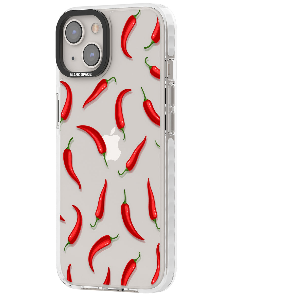 Chilli Heat iPhone 12 / 12 Pro / iPhone 13 / iPhone 14 / iPhone 14 Plus / iPhone 15 / iPhone 15 Plus Impact Clear Phone Case side