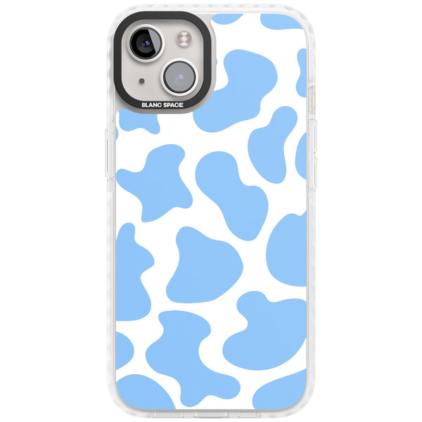 Blue And White Cow Print