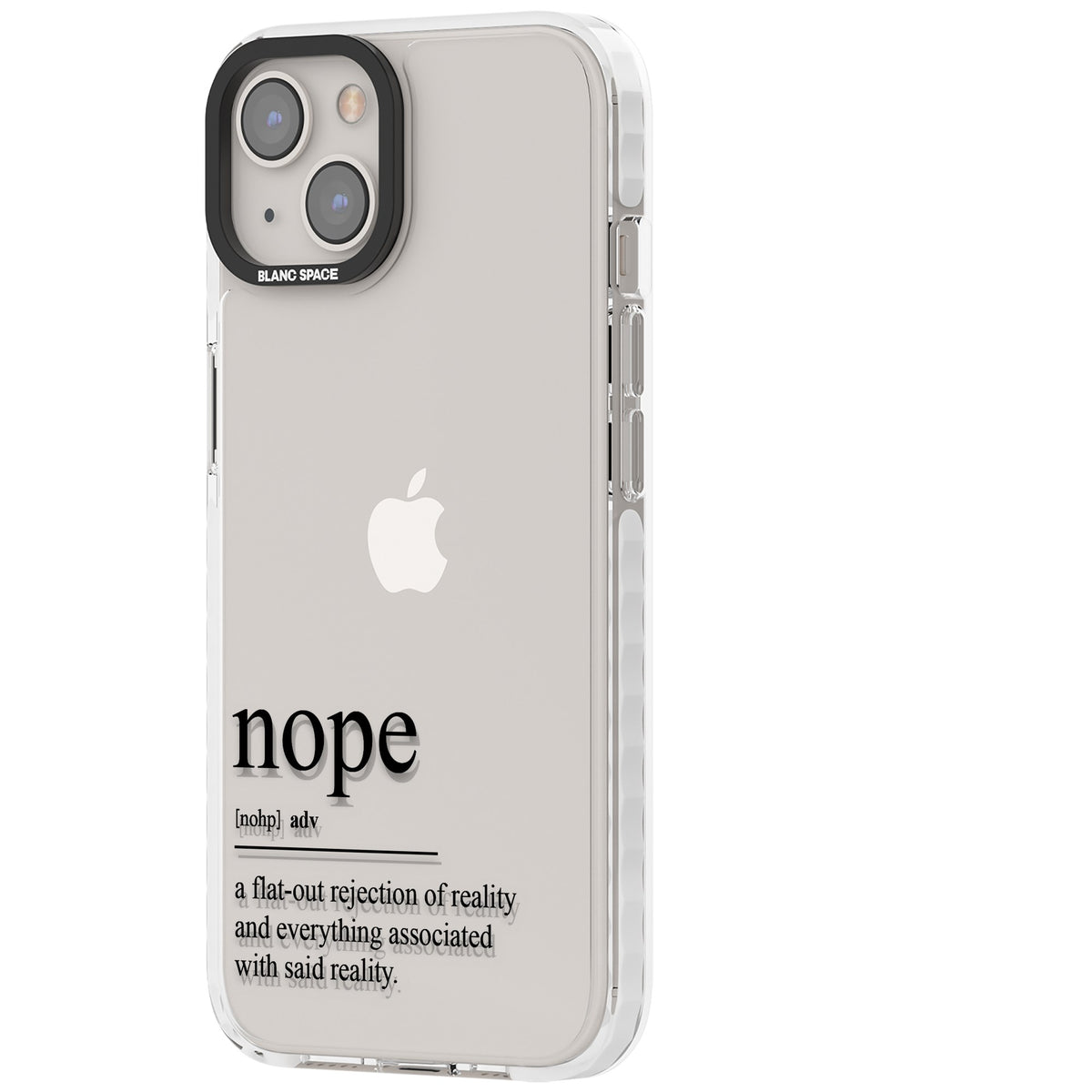 Nope iPhone 12 / 12 Pro / iPhone 13 / iPhone 14 / iPhone 14 Plus / iPhone 15 / iPhone 15 Plus Impact Clear Phone Case side