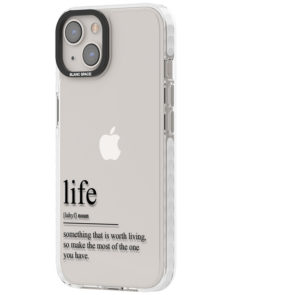 Life iPhone 12 / 12 Pro / iPhone 13 / iPhone 14 / iPhone 14 Plus / iPhone 15 / iPhone 15 Plus Impact Clear Phone Case side
