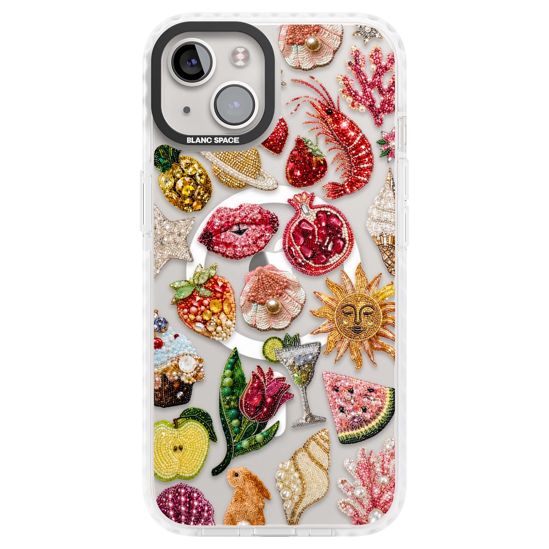Beaded Riviera coquette iPhone case | Impact Magsafe case for iPhone 13, iPhone 14, iPhone 15