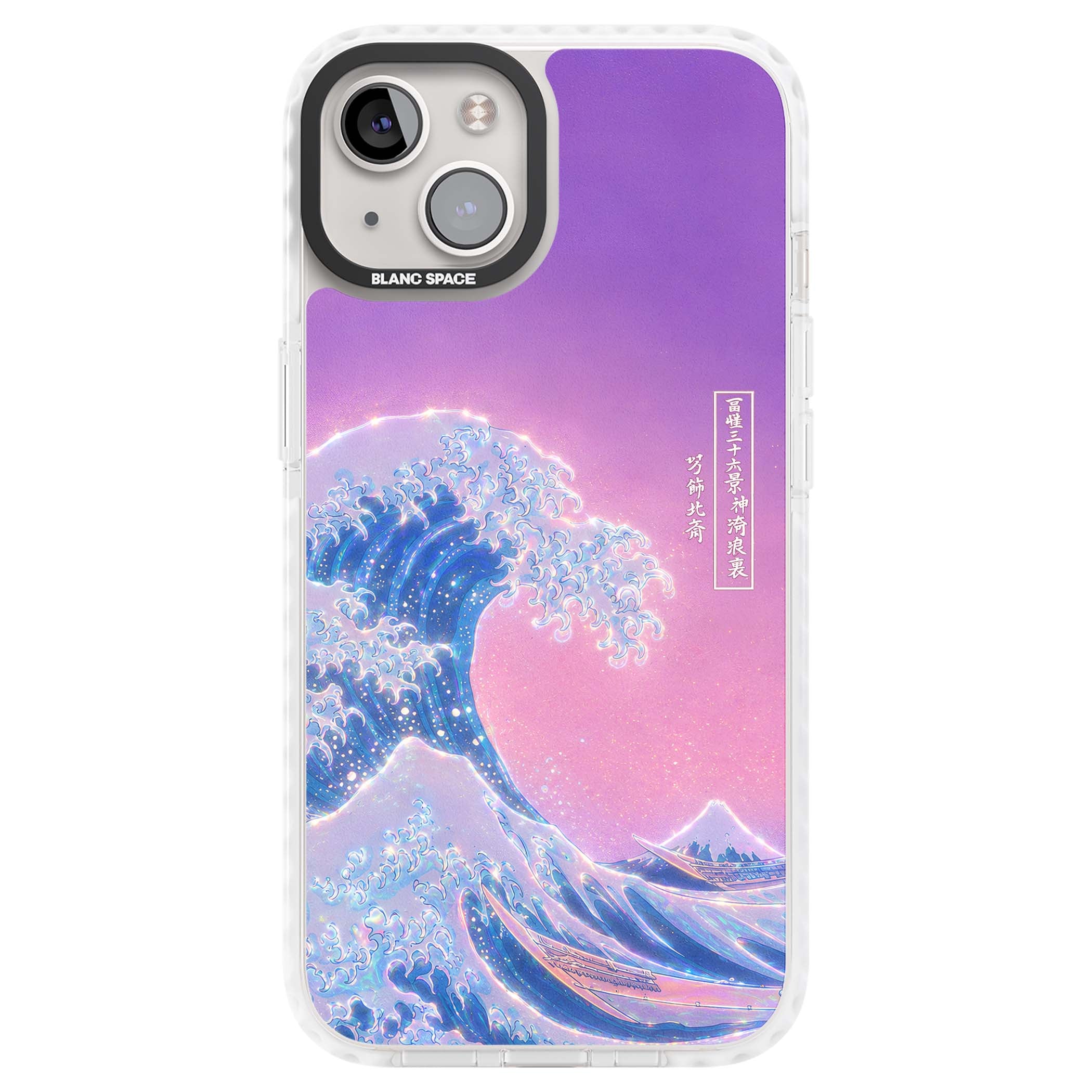 The Great Opal Wave Japanese iPhone case featuring Hokusai's great wave in iridescent pastels with lilac sky and Mou | Impact Magsafe case for iPhone 13, iPhone 14, iPhone 15