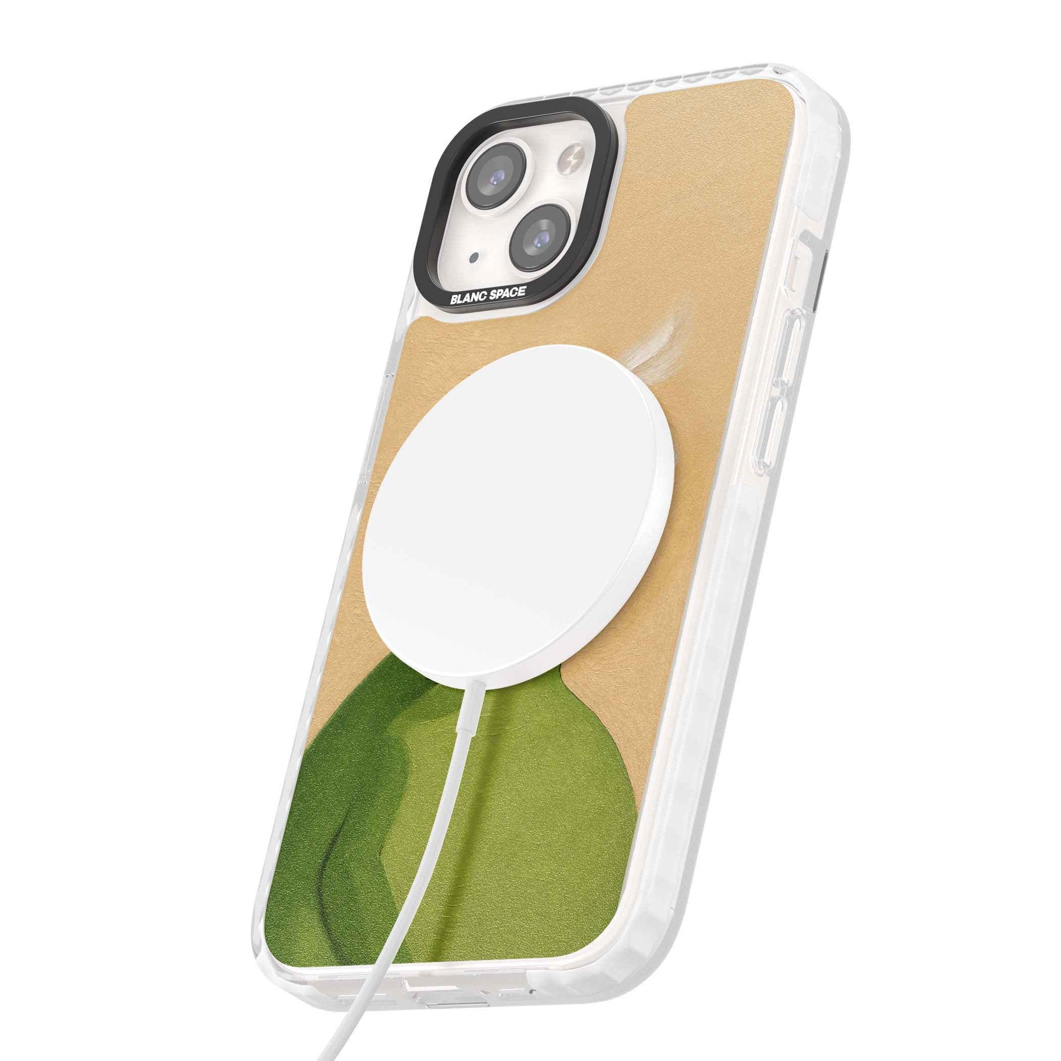 The Smoking Frog cottagecore iPhone case featuring a hand-painted green frog smoking a cigarette on a cream oil painting back | Impact Magsafe case for iPhone 13, iPhone 14, iPhone 15