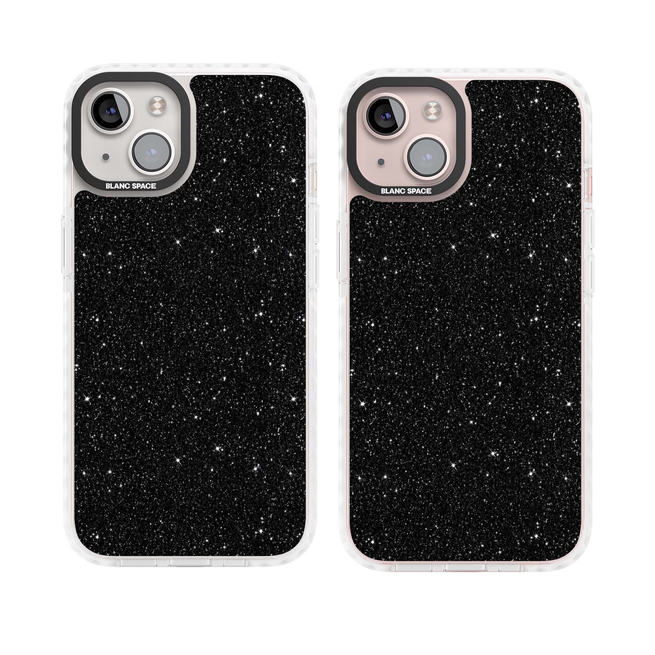 Black Glitter black glitter iPhone case featuring an all-over sparkly shimmer pattern on a jet black base | Impact Magsafe case for iPhone 13, iPhone 14, iPhone 15
