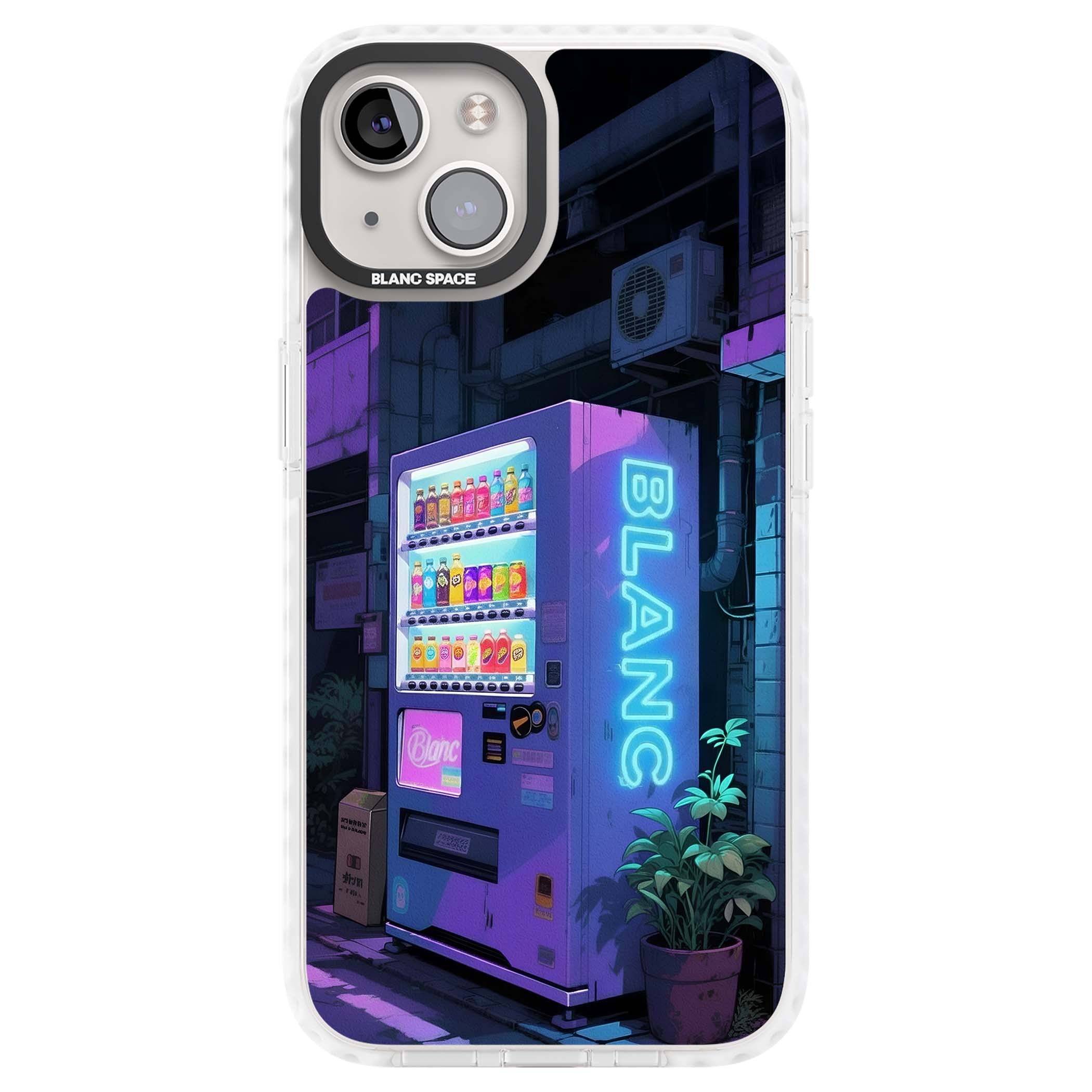 Shibuya Glow Japanese iPhone case featuring a glowing Tokyo vending machine, neon signage, and moody purple alleyway | Clear Impact case for iPhone 13, iPhone 14, iPhone 15