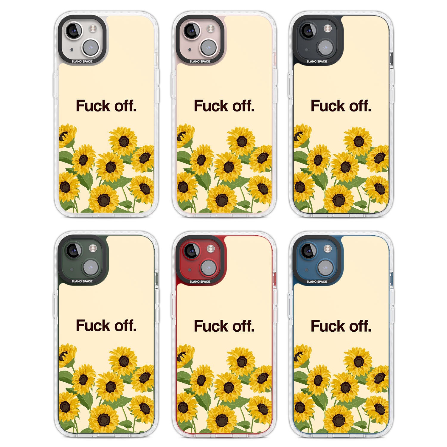 Fuck off Clear Impact Phone Case for iPhone 13, iPhone 14, iPhone 15