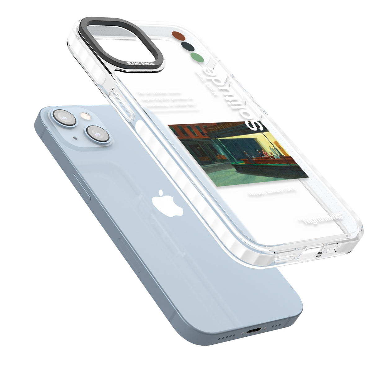 Nighthawks iPhone 12 / 12 Pro / iPhone 13 / iPhone 14 / iPhone 14 Plus / iPhone 15 / iPhone 15 Plus Impact Clear Phone Case angled