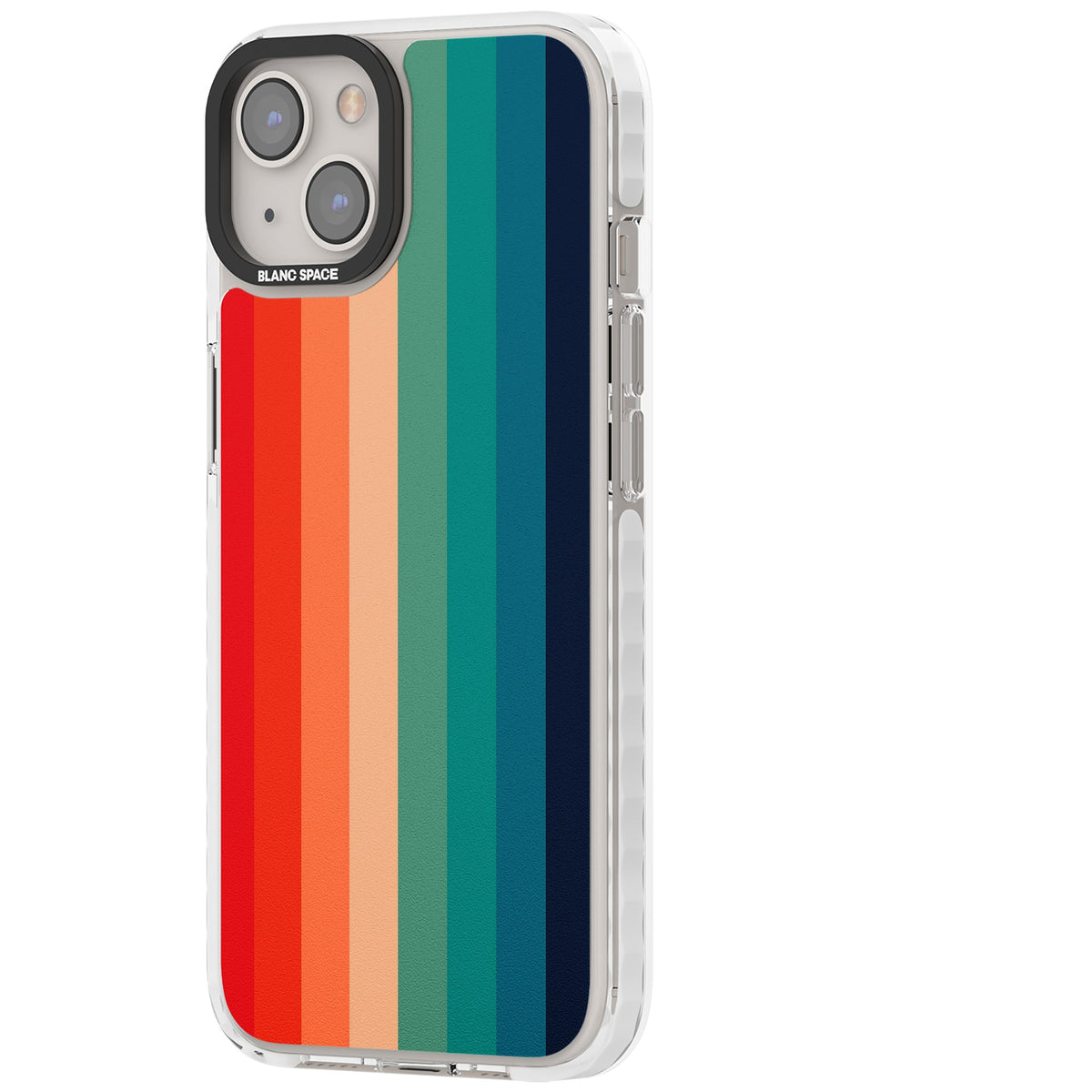 Retro Spectrum iPhone 12 / 12 Pro / iPhone 13 / iPhone 14 / iPhone 14 Plus / iPhone 15 / iPhone 15 Plus Impact Clear Phone Case side