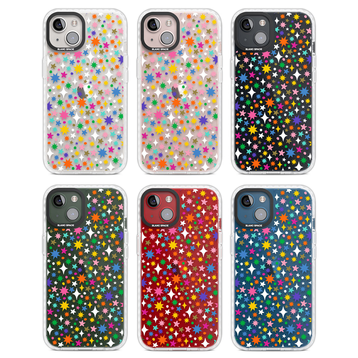 Rainbow Starburst Clear Impact Phone Case for iPhone 13, iPhone 14, iPhone 15