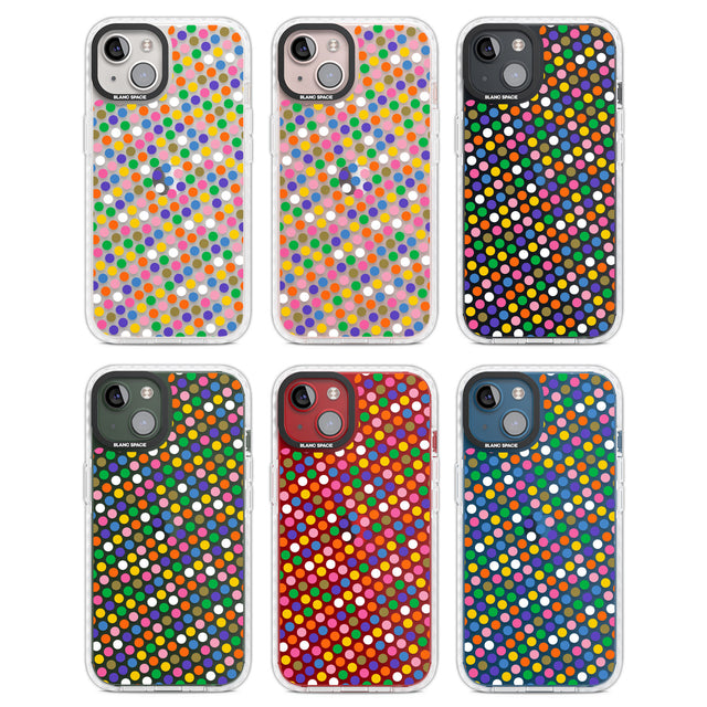 Multicolour Polka-dot Fiesta Clear Impact Phone Case for iPhone 13, iPhone 14, iPhone 15