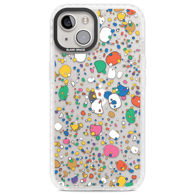 Colourful Confetti Pebbles Clear Impact Phone Case for iPhone 13, iPhone 14, iPhone 15